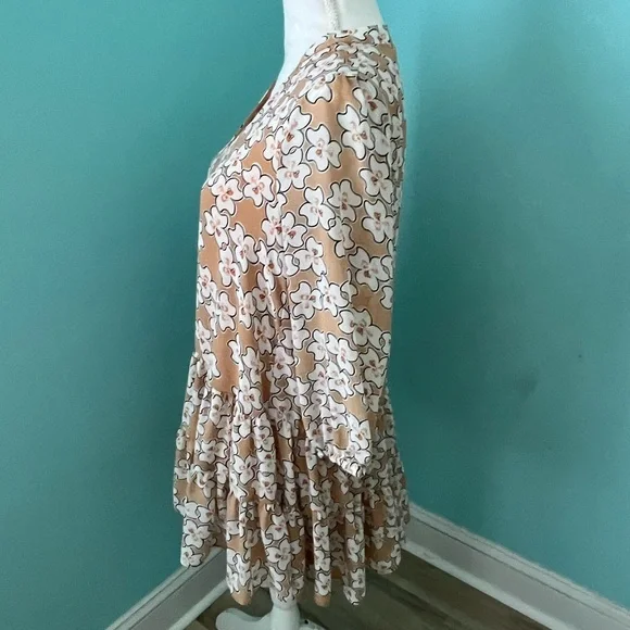 MELLODAY Tan and Black Tiered Ruffled Mini Dress - Picture 3 of 7